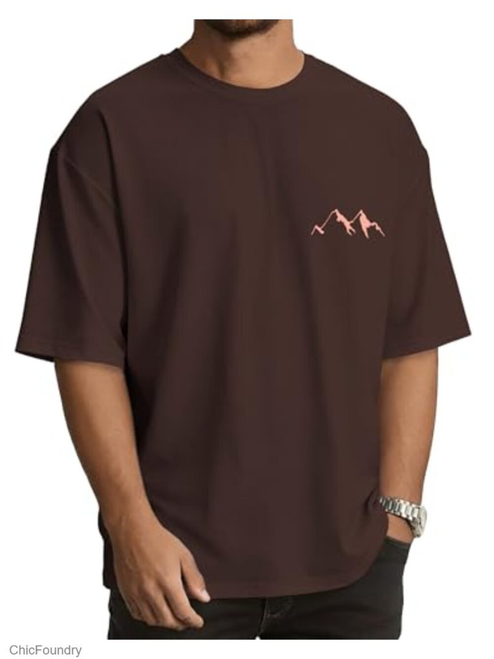 Mens Oversized Graphic Tee Short Sleeve Crewneck Loose Fit Top